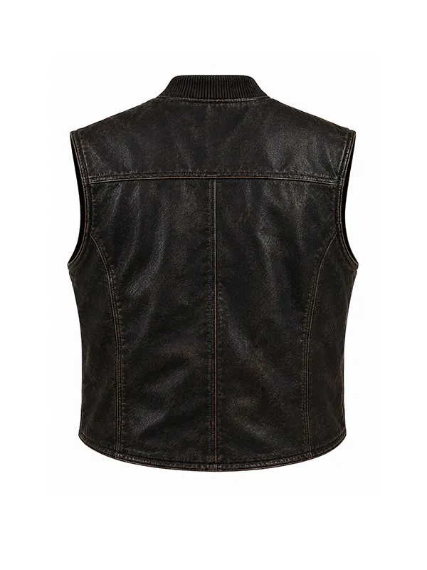 Brad Pitt Heart of the Beast Brown Leather Vest - Image 2