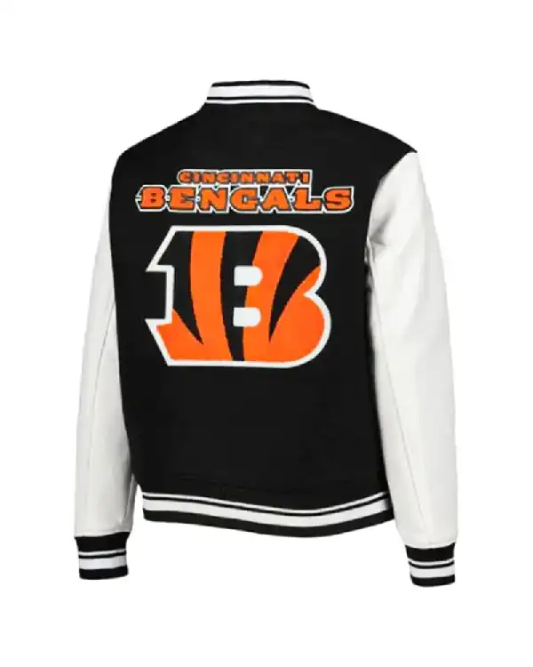 Cincinnati Bengals Mashup Black and White Varsity Jacket - Image 2