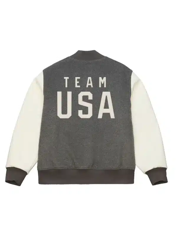 Team USA Coach Snoop Grey Wool Varsity Jacket - Image 2