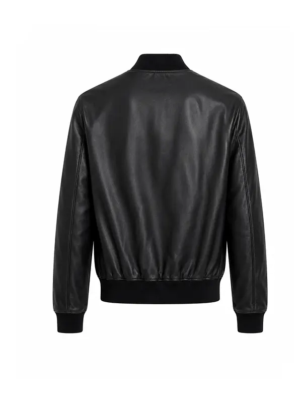 David Beckham World Cup 2026 Leather Track Jacket back panel view showing leather finish