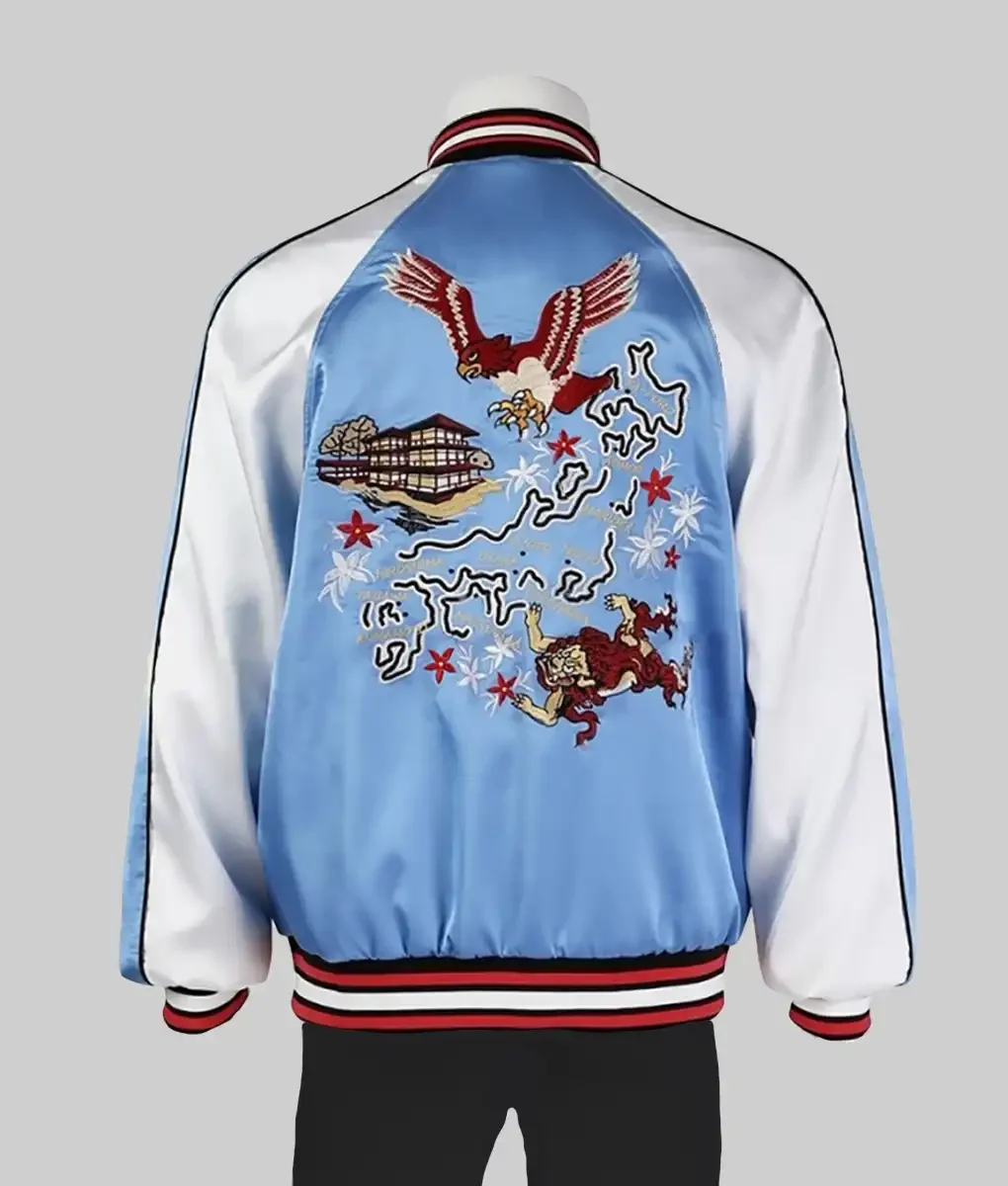 Gen V Season 2 London Thor Blue Satin Varsity Souvenir Jacket - Image 2