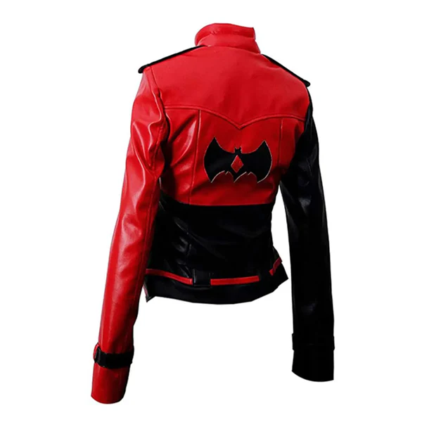Harley Quinn Injustice 2 Red and Black Leather Jacket - Image 2