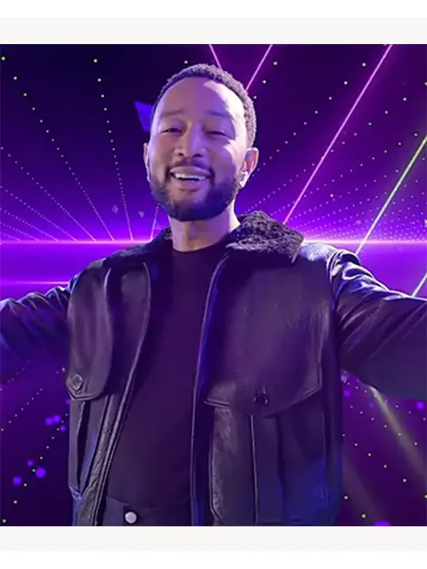 John Legend Black Shearling Leather Jacket