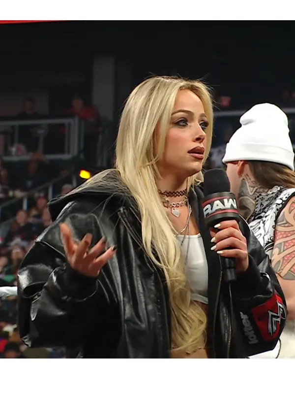 Liv Morgan WWE Leather Hooded Bomber Jacket