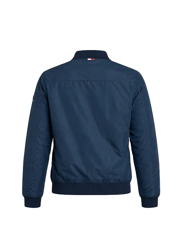 Men's Navy Lightweight Zip-Up Padded Bomber Jacket - Image 2