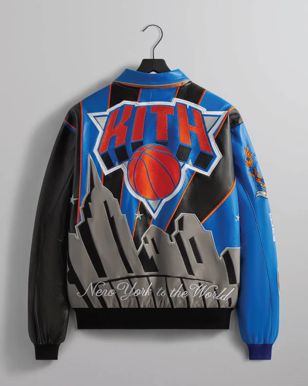 Kith New York Knicks Leather Varsity Jacket 2024 - Image 2