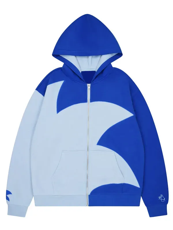 SEGA Sonic the Hedgehog Video Game Unisex Blue Two Tone Hooded Jacket