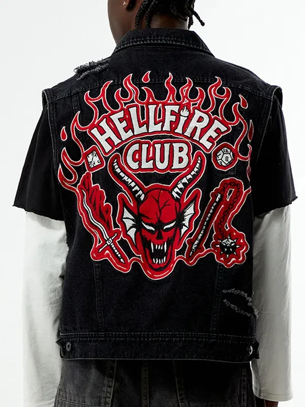 Stranger Things Dungeon Master Denim Embroided Vest