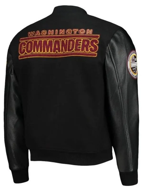 Washington Commanders Black Varsity Jacket - Image 2