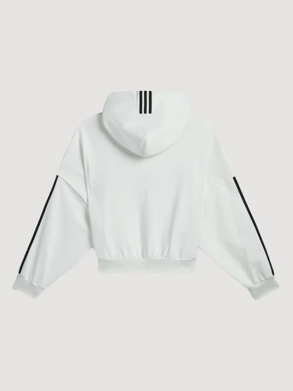 Studio back view of Mens Adidas x Willy Chavarria Oversized Off White Hoodie