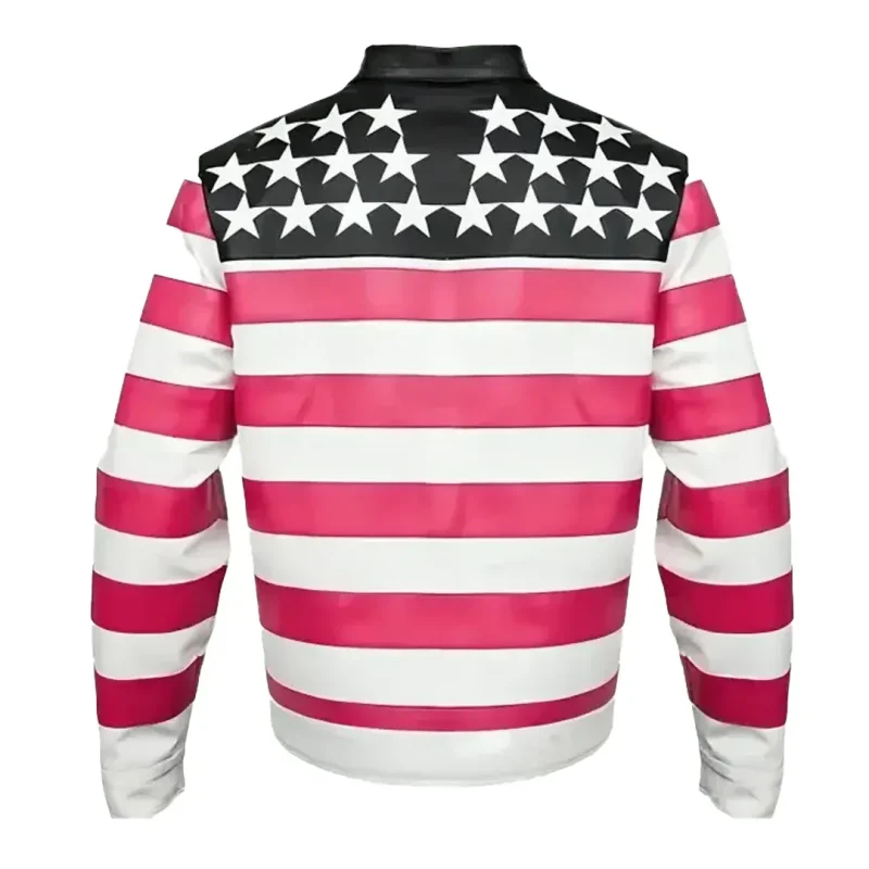 Lil Uzi Vert American Flag Stars & Stripes Leather Jacket - Image 2