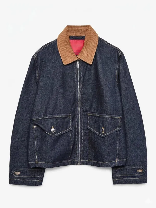 Flat lay front view of Boulevard Eve Ryan Blue Denim Jacket