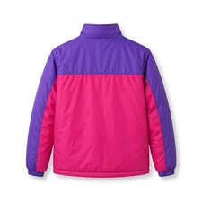 men's colorblock insulated jacket back view purple pink