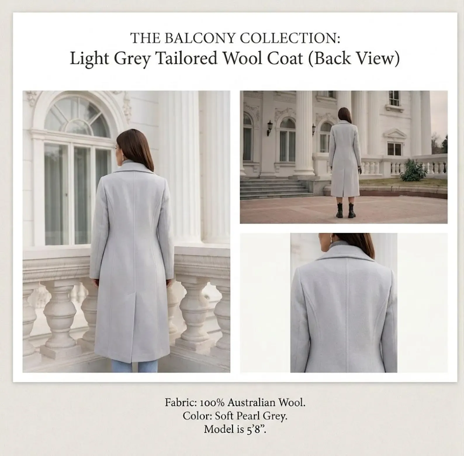 Womens single button statement coat, grey, front view